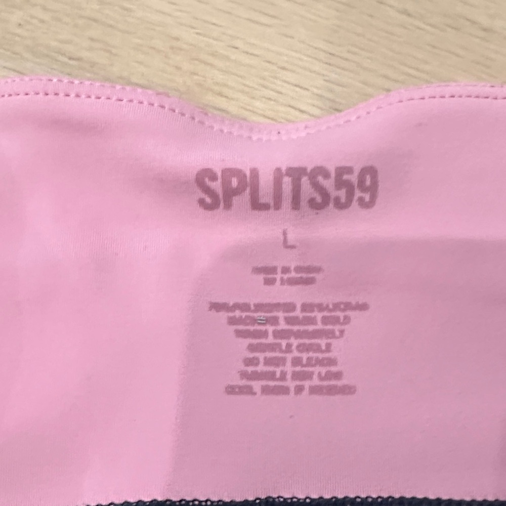 Splits59 Black Leggings with Pink, Navy & Orange Side Stripes - Picture 3 of 5